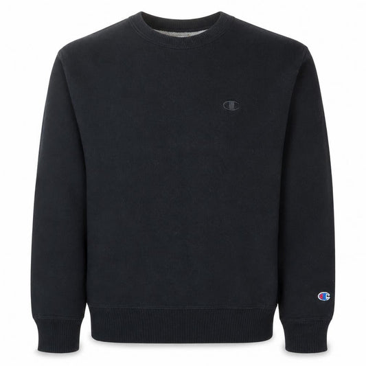 Champion Men's Black Cotton Blend Crew Neck Pullover Sweatshirt M