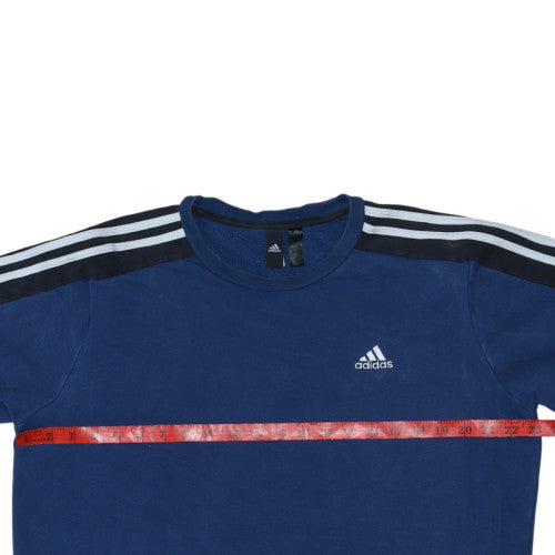 Adidas Men Blue Pullover Crew Neck Sweatshirt Size L