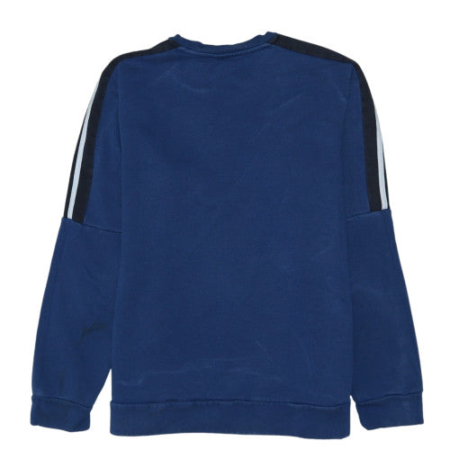 Adidas Men Blue Pullover Crew Neck Sweatshirt Size L