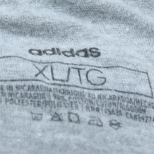 Adidas Men’s Grey XL T-Shirt Three Stripe Life Sports Logo Top