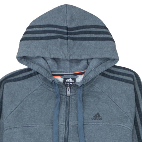 Adidas Mens Blue Full Zip Hoodie Size M Fleece Sportswear