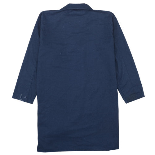 Dickies Men's Blue Long Workwear Coat L Twill Button Front