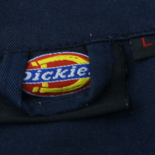 Dickies Men's Blue Long Workwear Coat L Twill Button Front
