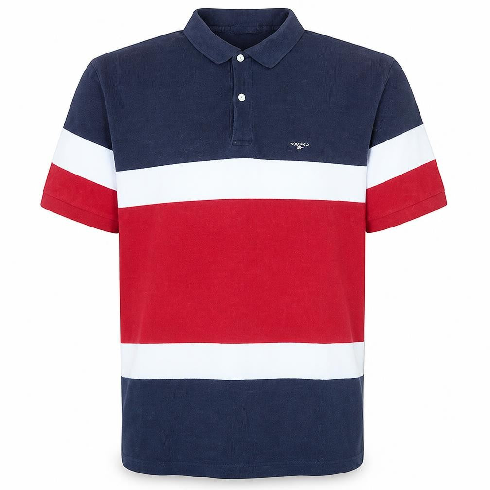 Nautica Men's Navy Red White Striped Cotton Polo Shirt XL