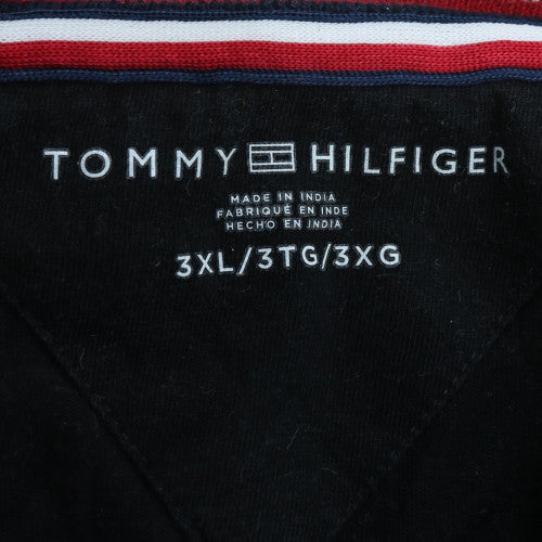 Tommy Hilfiger Men's Black 3XL Short Sleeve Henley Cotton T-Shirt