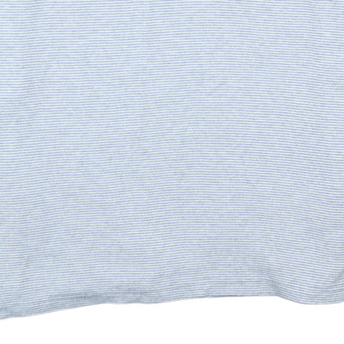Calvin Klein Men’s Grey Striped Polo Shirt Size L Lightweight Cotton