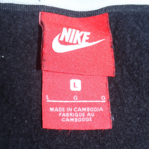 Nike Mens Black L Fleece 1/2 Zip Hoodie with Logo Pocket Style