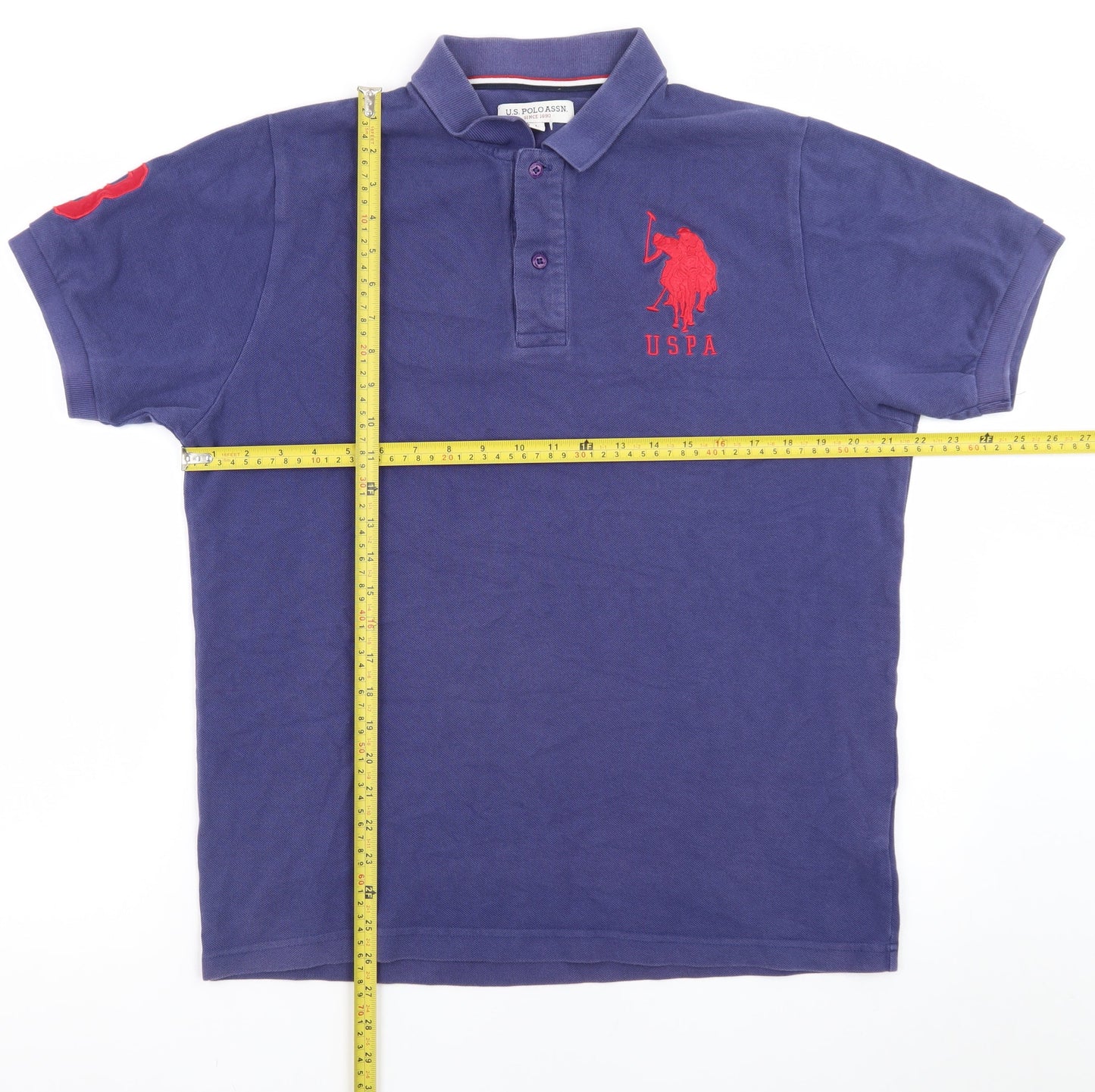 U.S. Polo Assn. Men's Blue Cotton Embroidered Polo Shirt Size L