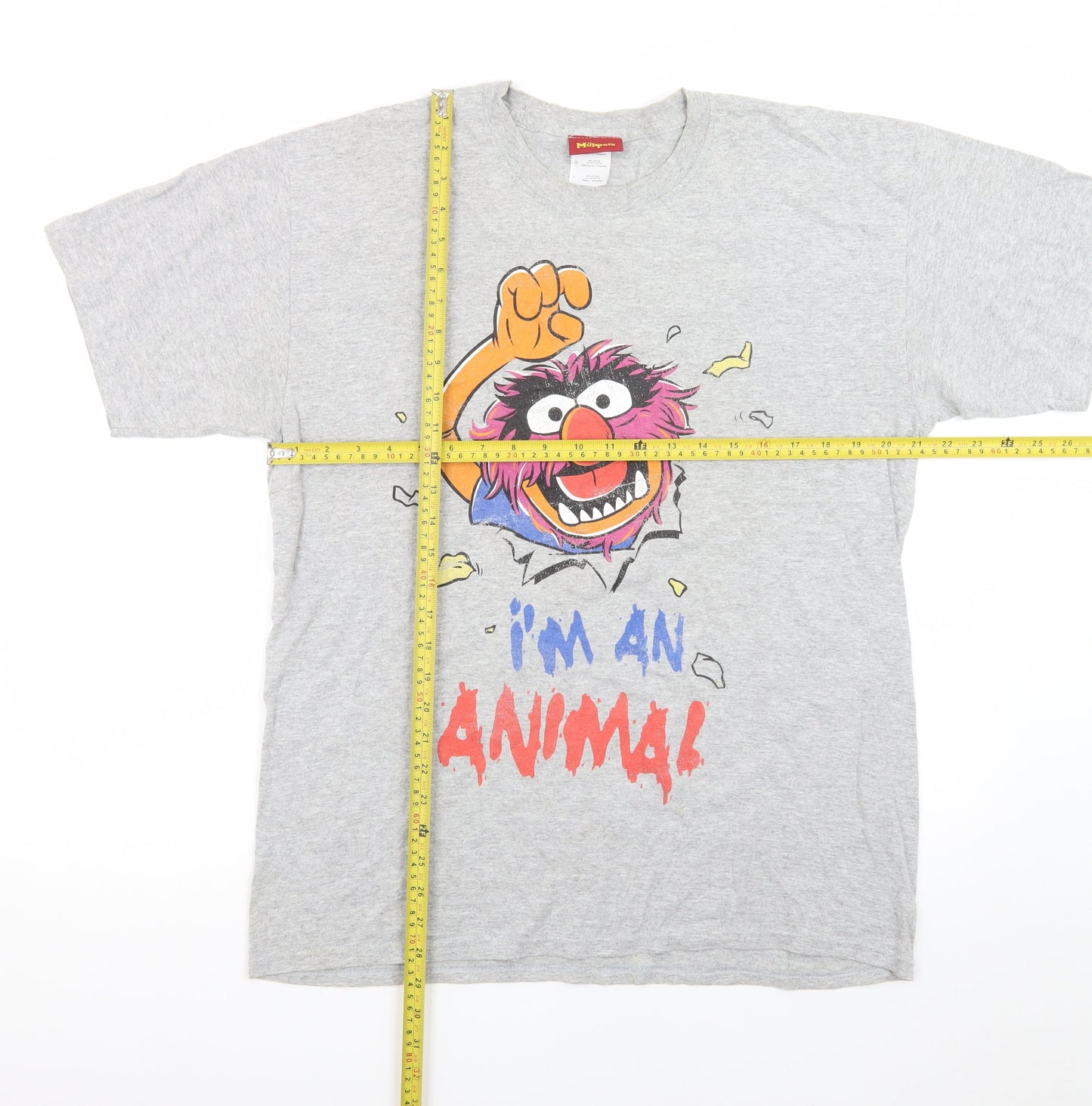 The Muppets Men's Grey Large Graphic T-Shirt Animal Character