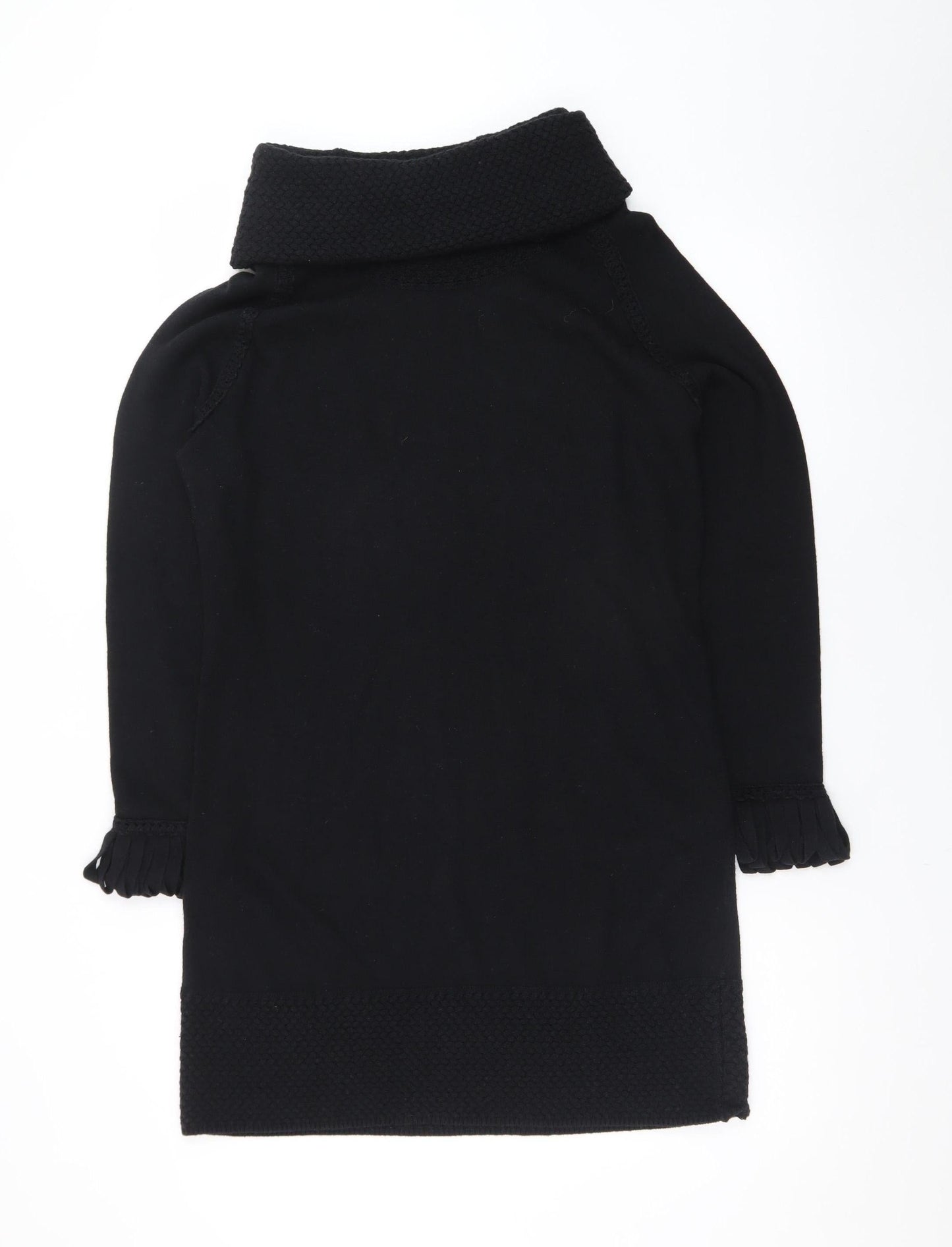 Marks and Spencer Women Black Size 16 Knit Jumper Dress Roll Neck