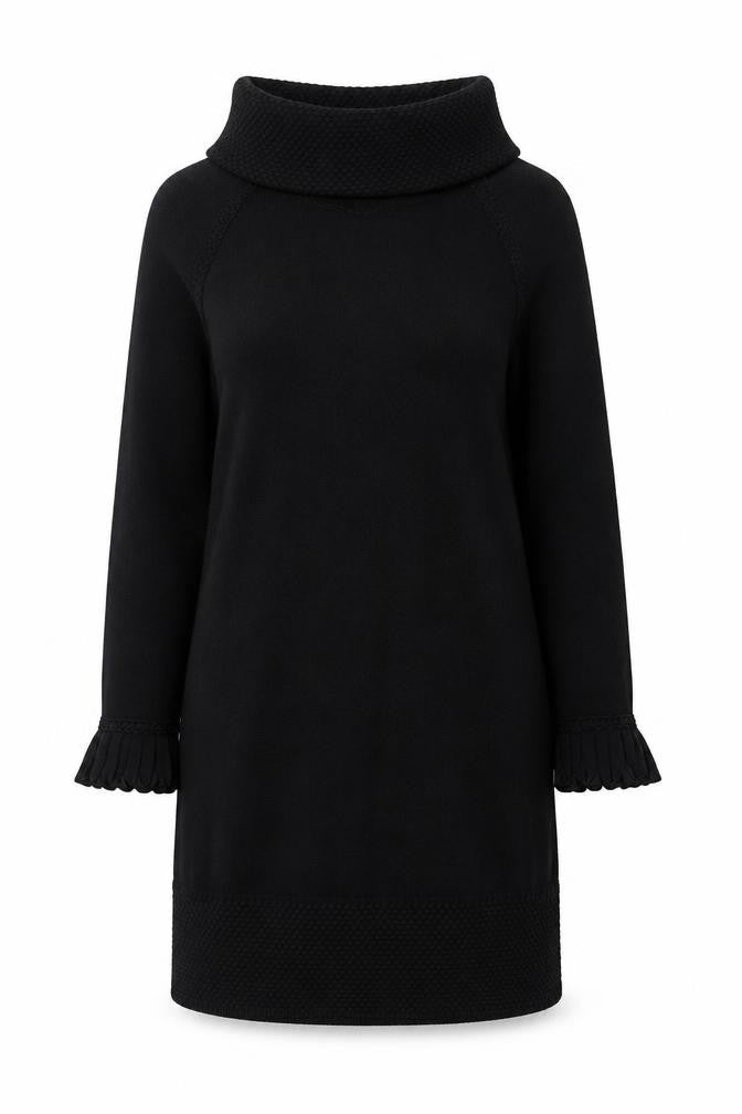 Marks and Spencer Women Black Size 16 Knit Jumper Dress Roll Neck
