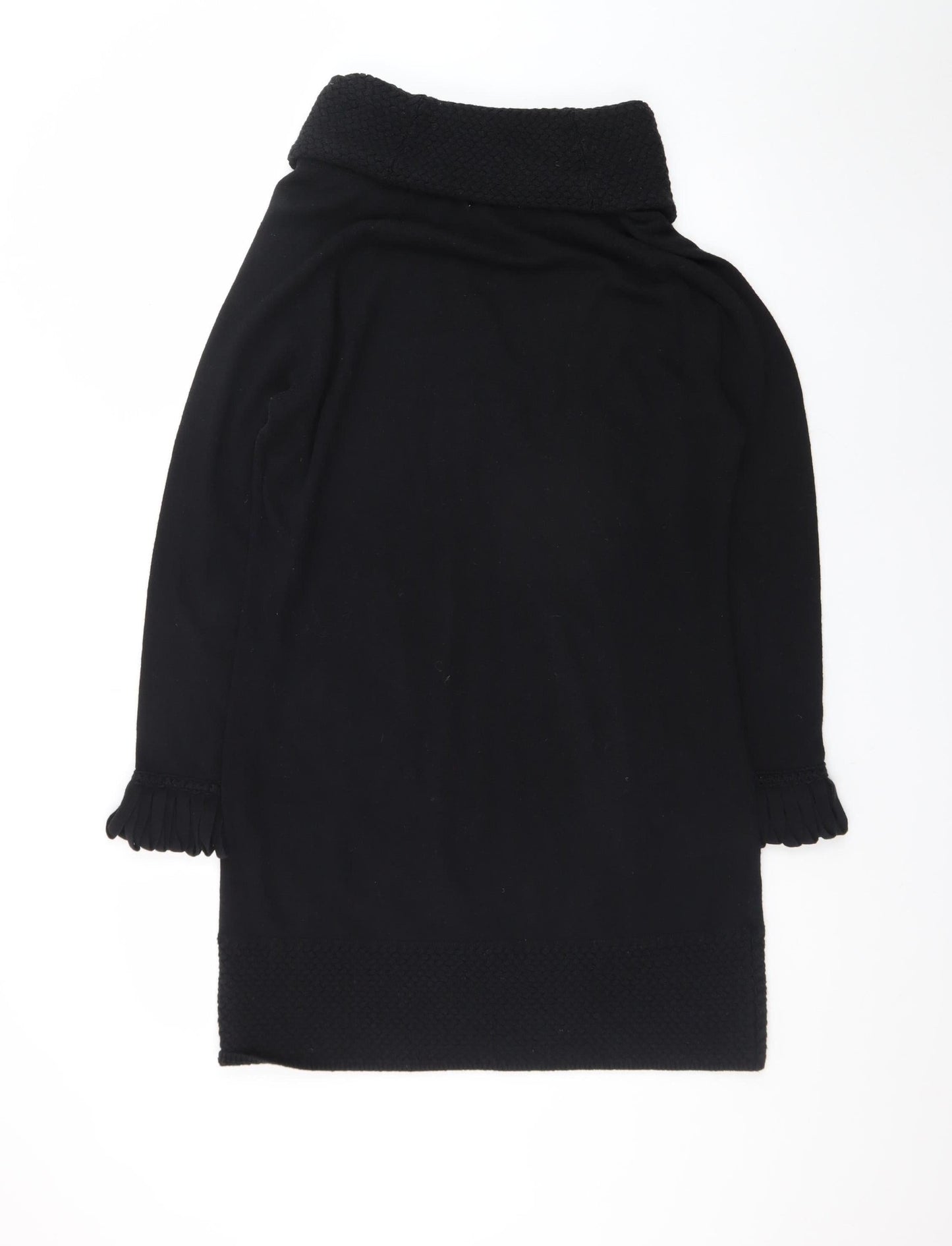 Marks and Spencer Women Black Size 16 Knit Jumper Dress Roll Neck