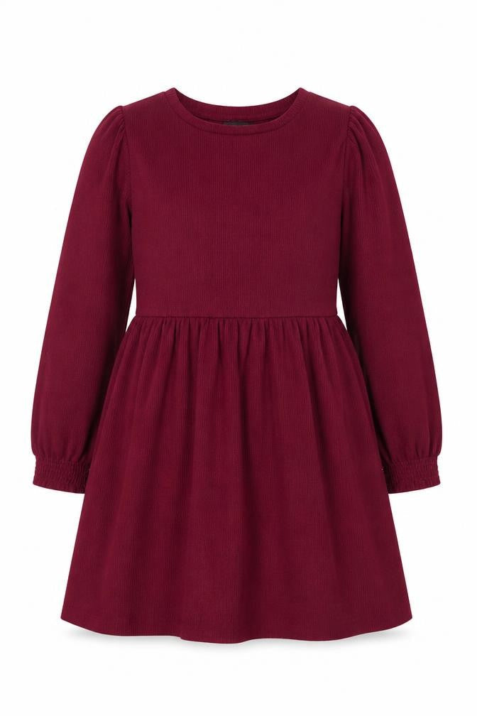 New Look Women Red Knee Length A-Line Dress Size 12 Long Sleeve