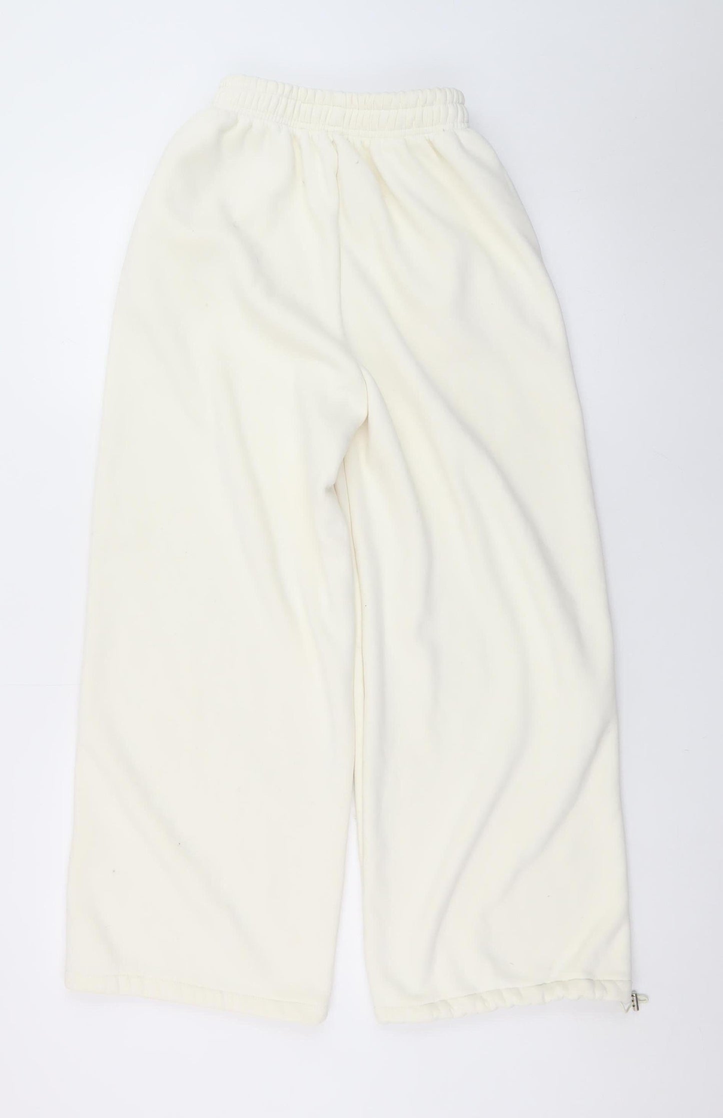 Jin. Women Ivory Fleece Jogger Trousers Size M Elastic Waist