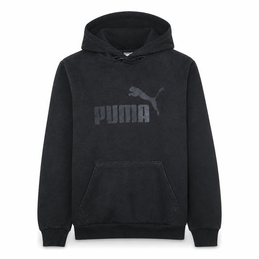 Puma Mens Black Pullover Hoodie Size M Logo Fleece Sweatshirt