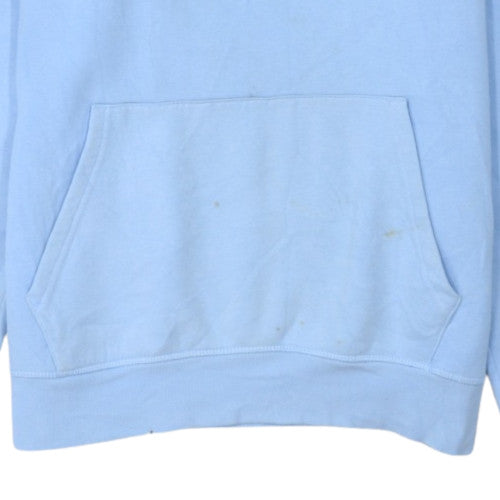 Tommy Hilfiger Men Blue Pullover Hoodie L Logo Fleece Casual
