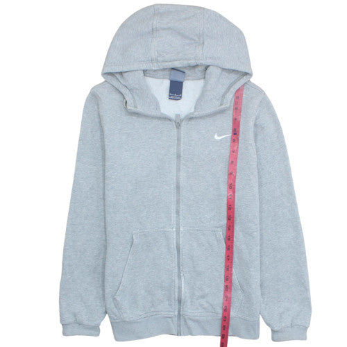 Nike Men's Grey Full Zip Hoodie M Fleece Cotton Blend
