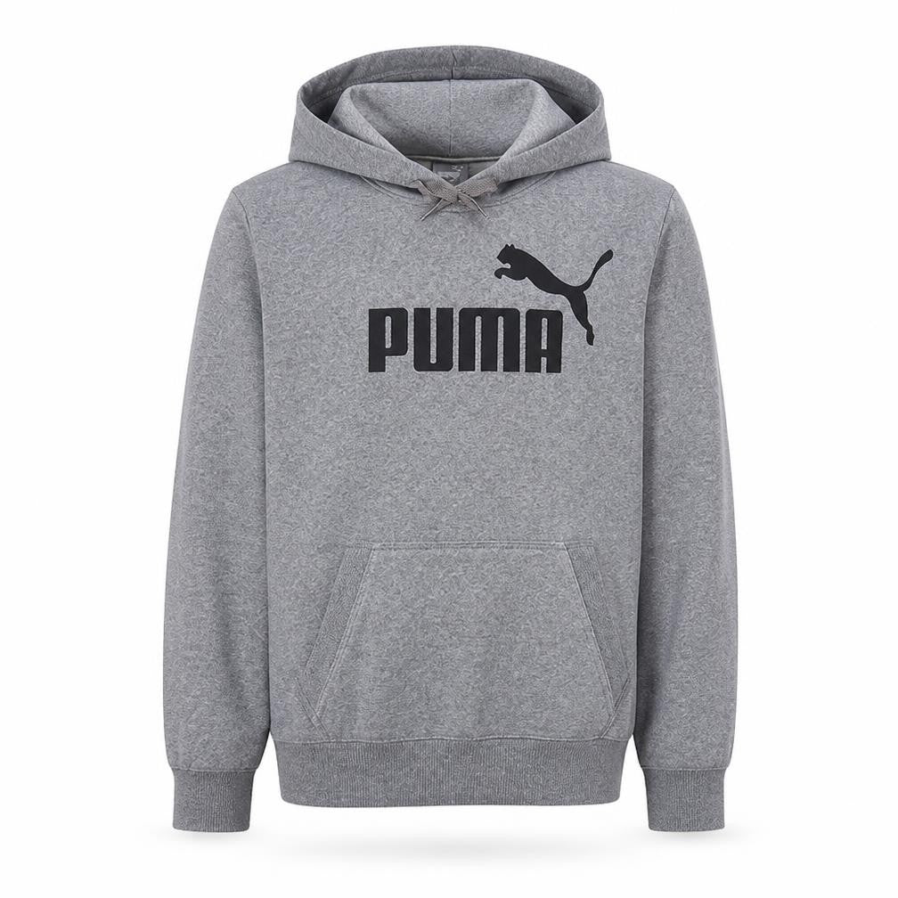 Puma Mens Grey Hoodie Medium Pullover Logo Cotton Blend Sportswear