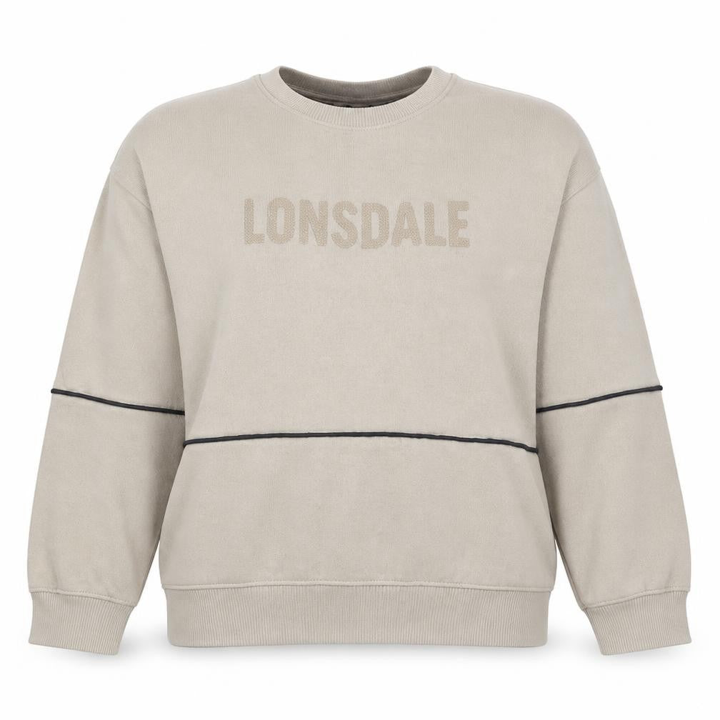 Lonsdale Womens Beige Logo Pullover Sweatshirt Size 18