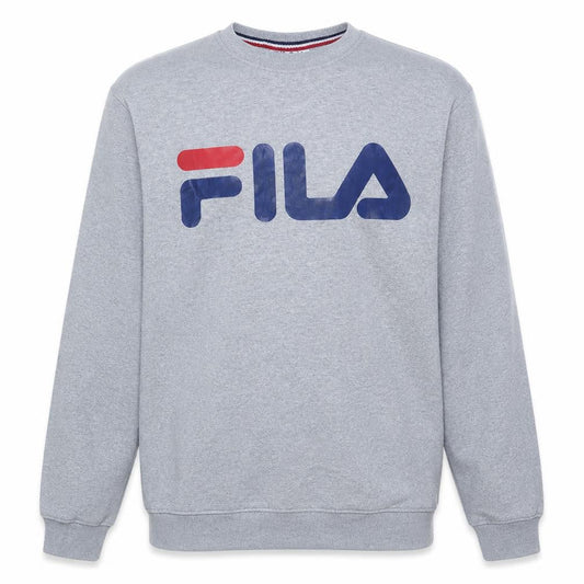 Fila Men's Grey Logo Pullover Sweatshirt Size L Regular Fit
