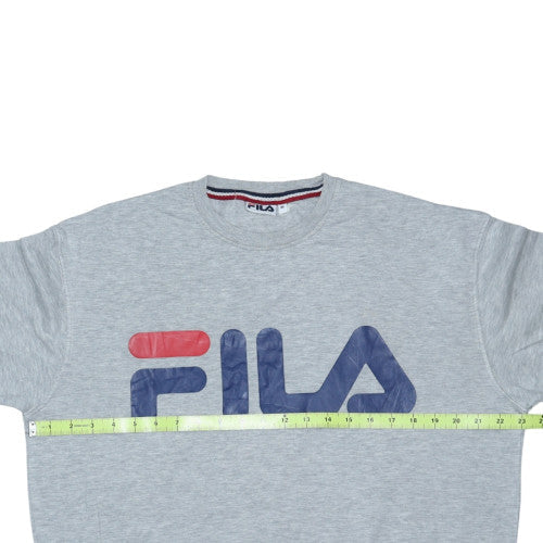 Fila Men's Grey Logo Pullover Sweatshirt Size L Regular Fit