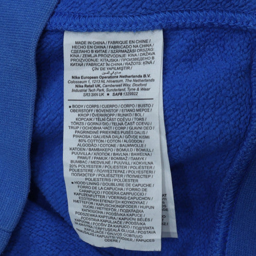 Nike Men's Blue Pullover Hoodie M Fleece Logo Sportswear