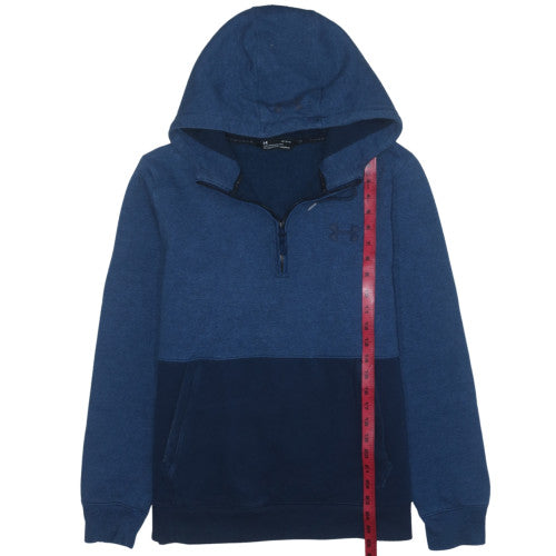 Under Armour Mens Blue 1/2 Zip Hoodie Fleece Pullover Size L