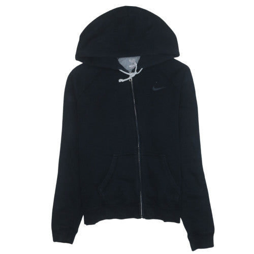 Nike Womens Black Full Zip Hoodie Large Cotton Blend Athletic Dept