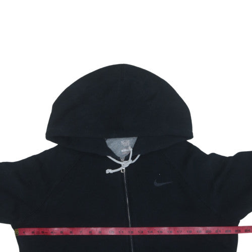 Nike Womens Black Full Zip Hoodie Large Cotton Blend Athletic Dept