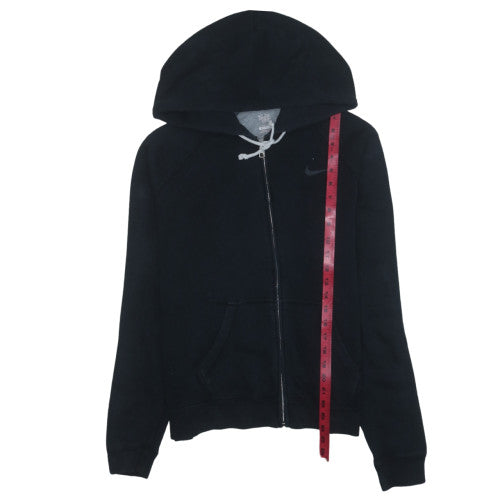 Nike Womens Black Full Zip Hoodie Large Cotton Blend Athletic Dept