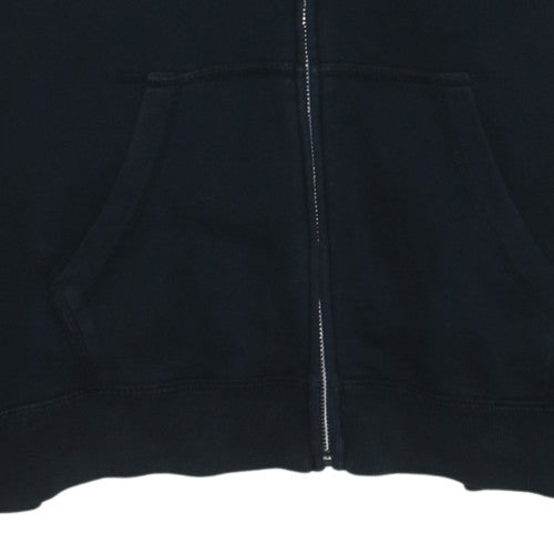 Nike Womens Black Full Zip Hoodie Large Cotton Blend Athletic Dept