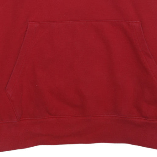 Champion Men's Red XL Pullover Hoodie with Logo Print