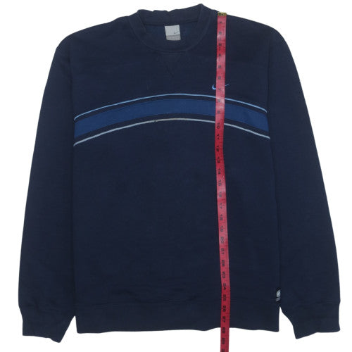 Nike Mens Blue Logo Pullover Sweatshirt L Regular Fit Vintage