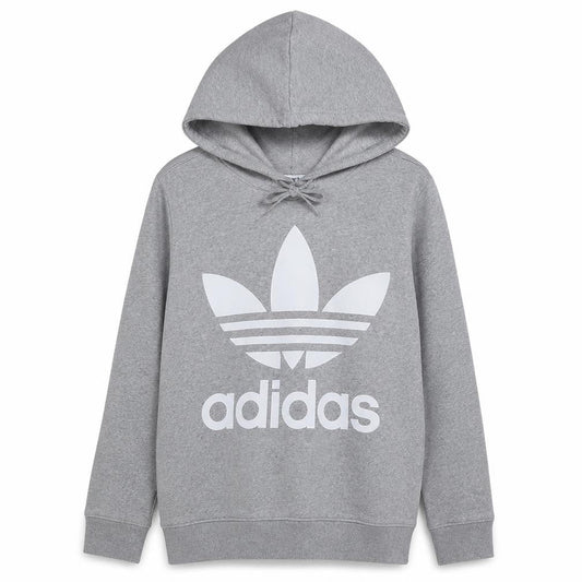 Adidas Womens Grey Hooded Pullover Sweatshirt Size 14