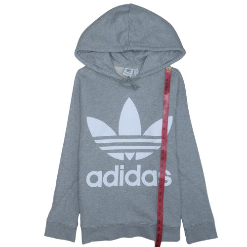 Adidas Womens Grey Hooded Pullover Sweatshirt Size 14