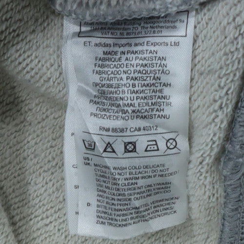 Adidas Womens Grey Hooded Pullover Sweatshirt Size 14