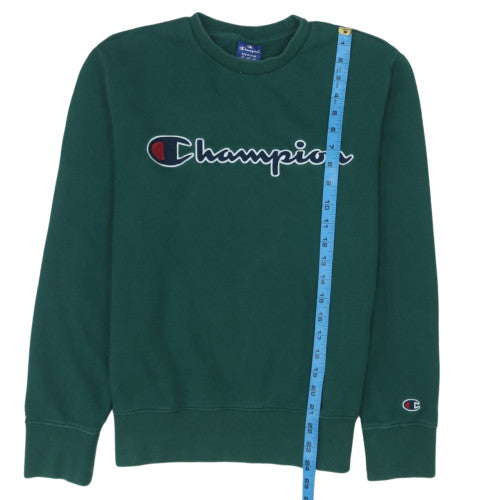 Champion Men's Green Medium Pullover Sweatshirt Crew Neck Logo