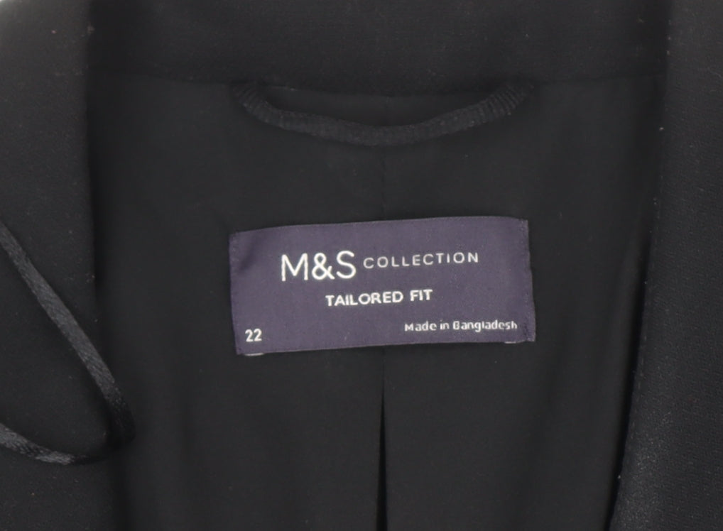 Marks and Spencer Womens Black Size 22 Classic Tailored Blazer