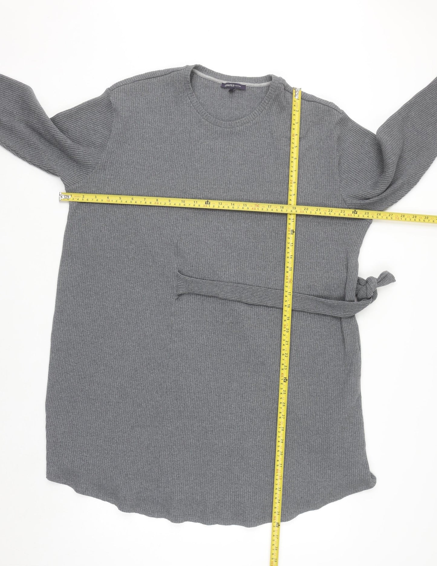 Marks and Spencer Women Grey Knit Belted Sweater Dress Size 12