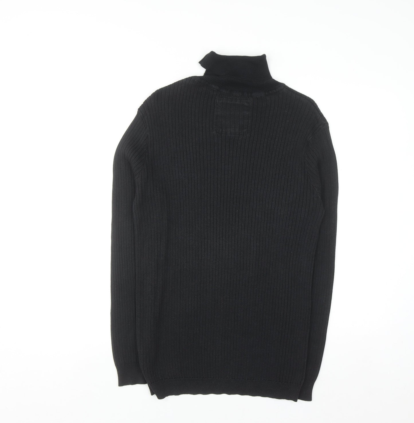 Brave Soul Men’s Black Roll Neck Knit Jumper Size L
