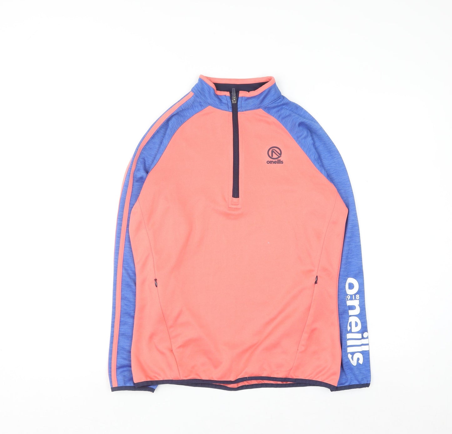 O'Neills Womens Coral Blue 1/4 Zip Sweatshirt Size 10 Polyester Sports Top