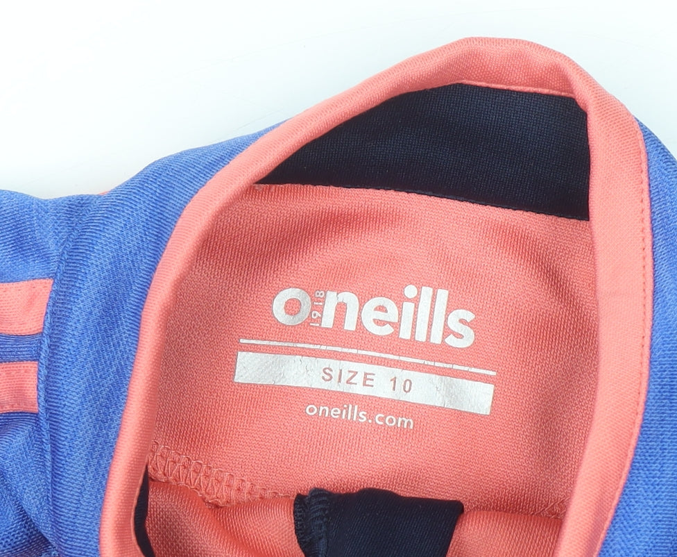 O'Neills Womens Coral Blue 1/4 Zip Sweatshirt Size 10 Polyester Sports Top