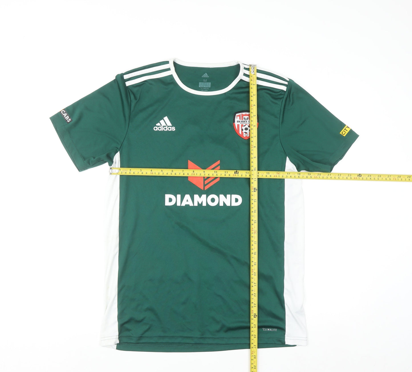 Adidas Men's Green Derry City FC Climalite Sports T-Shirt Size M