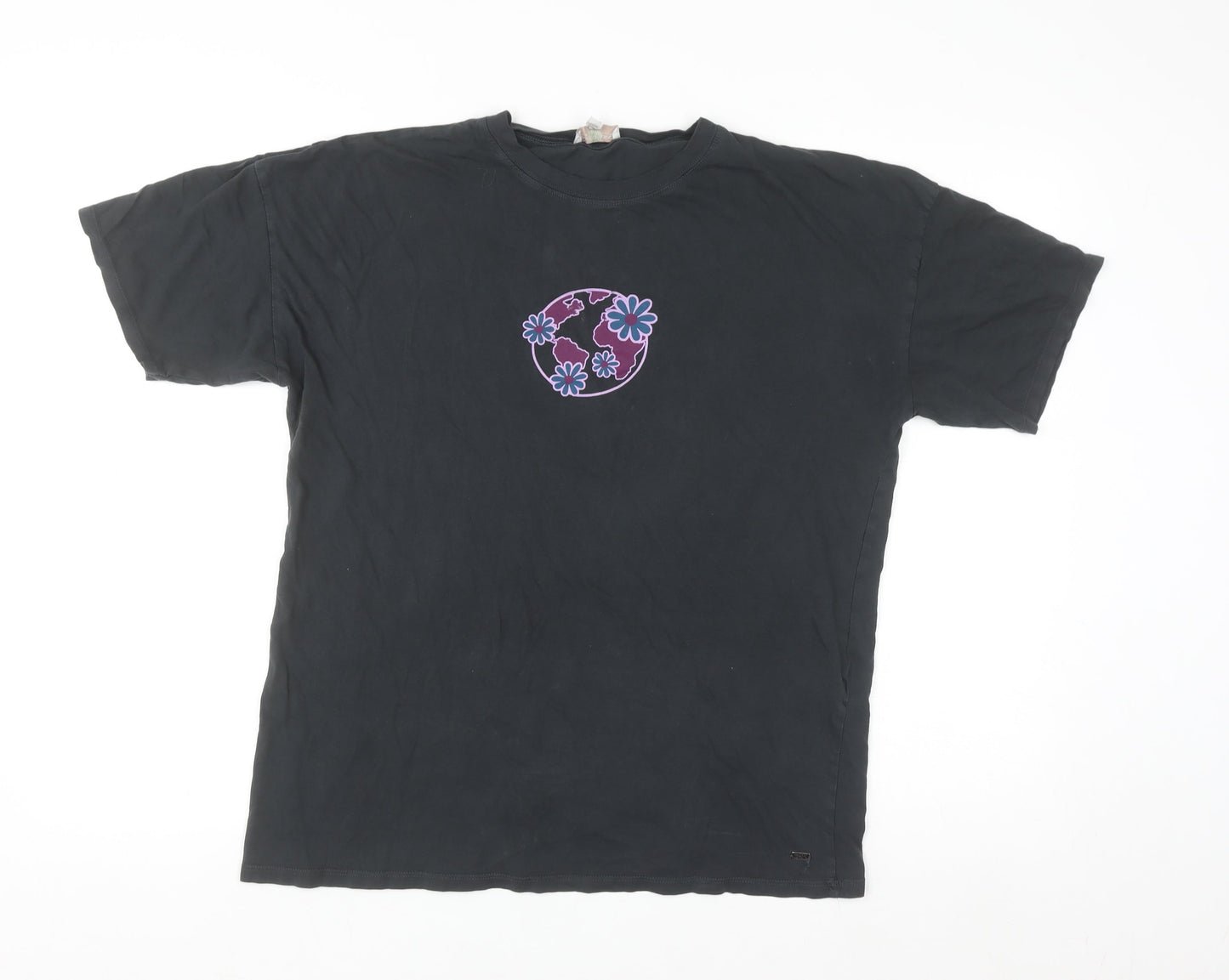 Pacific Republic Teens Black Cotton Graphic T-Shirt Size 8