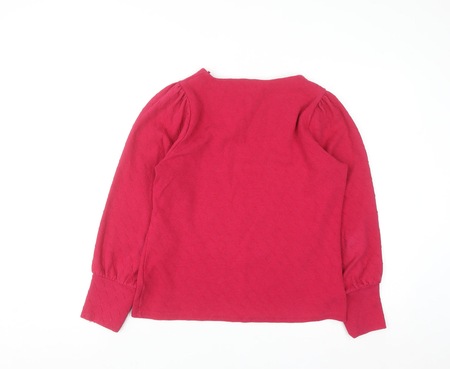 Gallery Womens Pink Long Sleeve Crew Neck Pullover Jumper Size 14