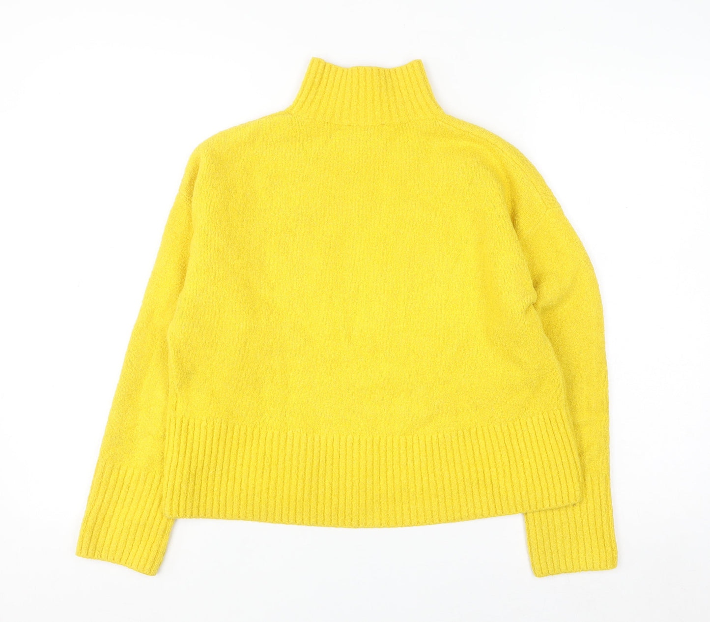 & Other Stories Women Yellow Roll Neck Wool Cotton Blend Jumper XS