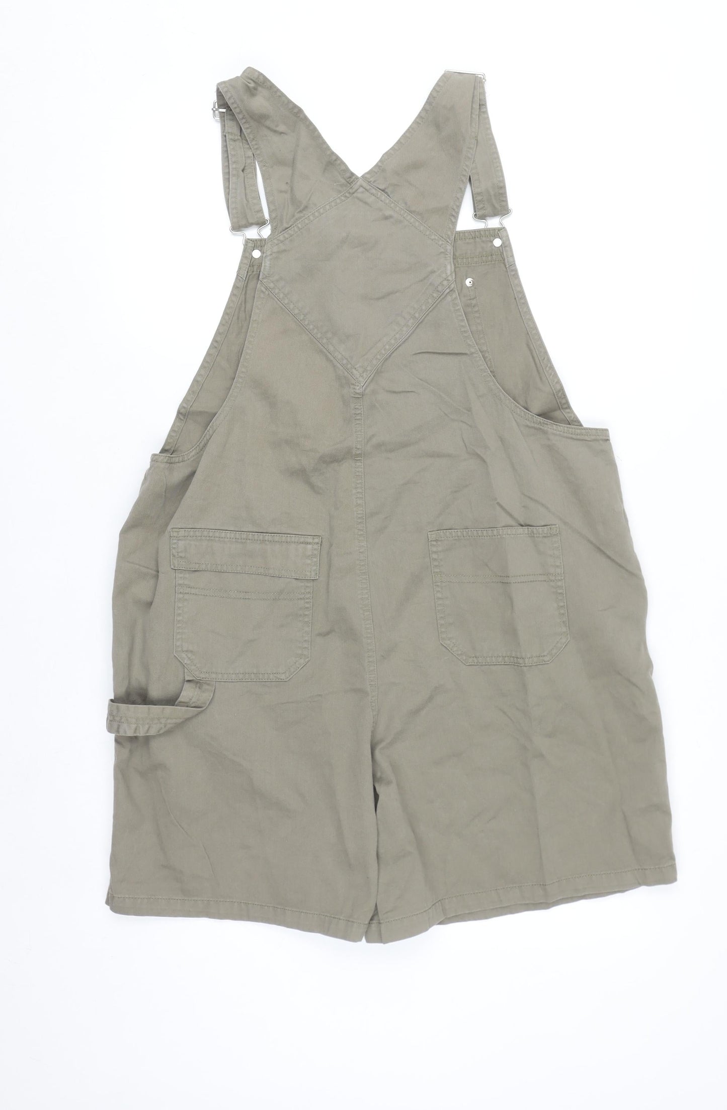 Gloria Vanderbilt Women's Beige Cotton Dungaree Playsuit XL Casual