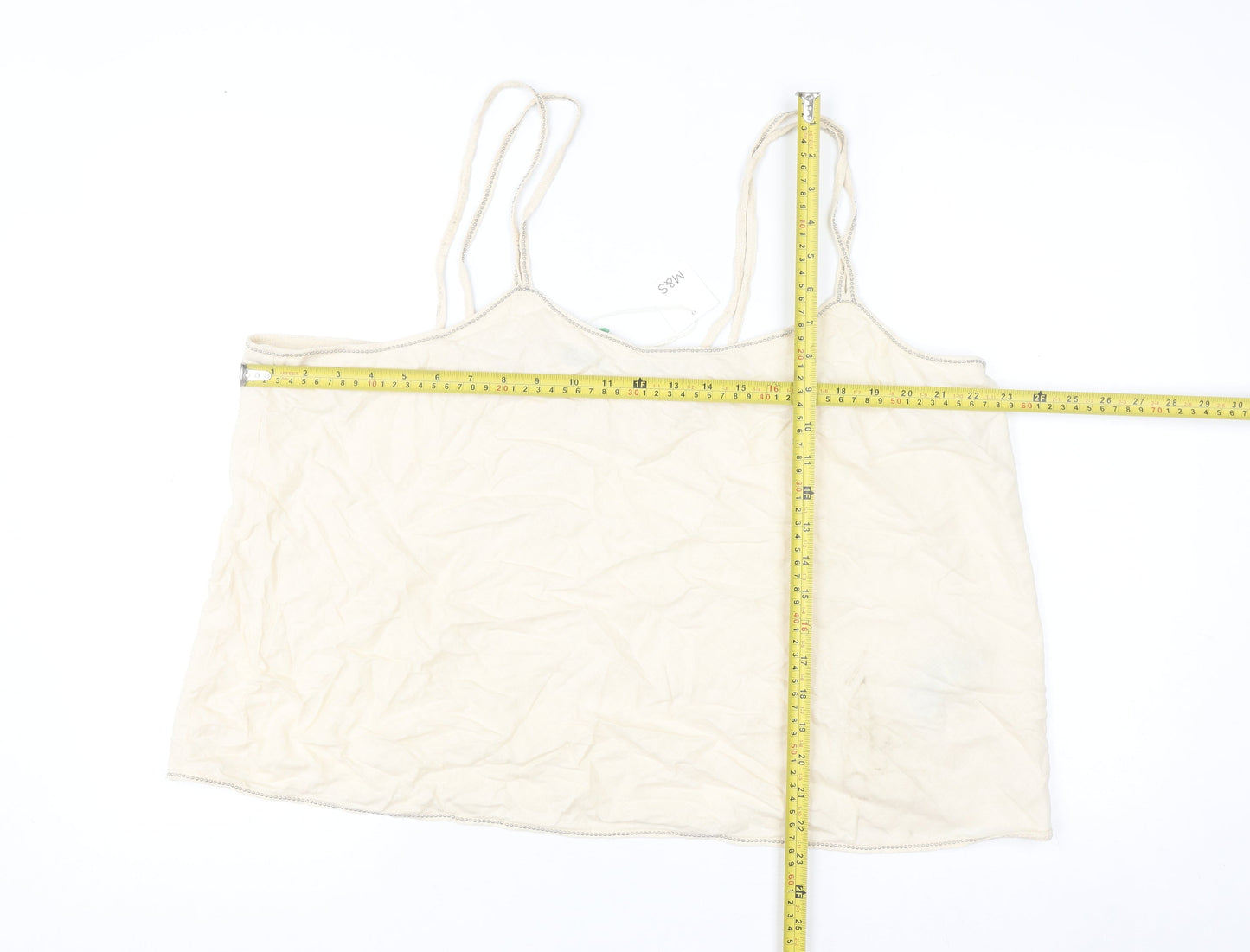 Marks and Spencer Womens Beige Camisole Linen Blend Tank Top Size 20