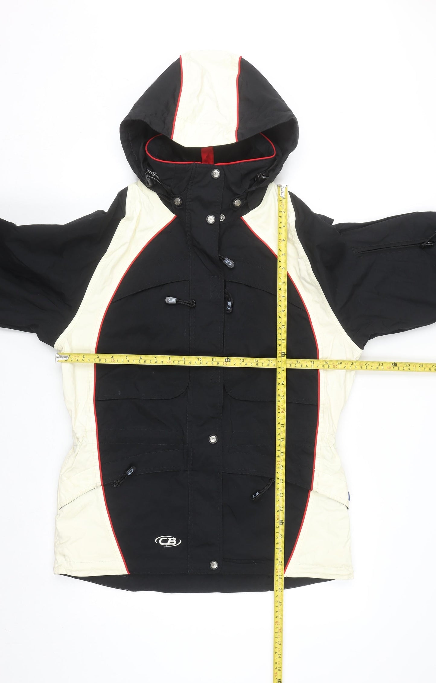 CB Sports Womens Black Ski Jacket Hooded Waterproof Size M