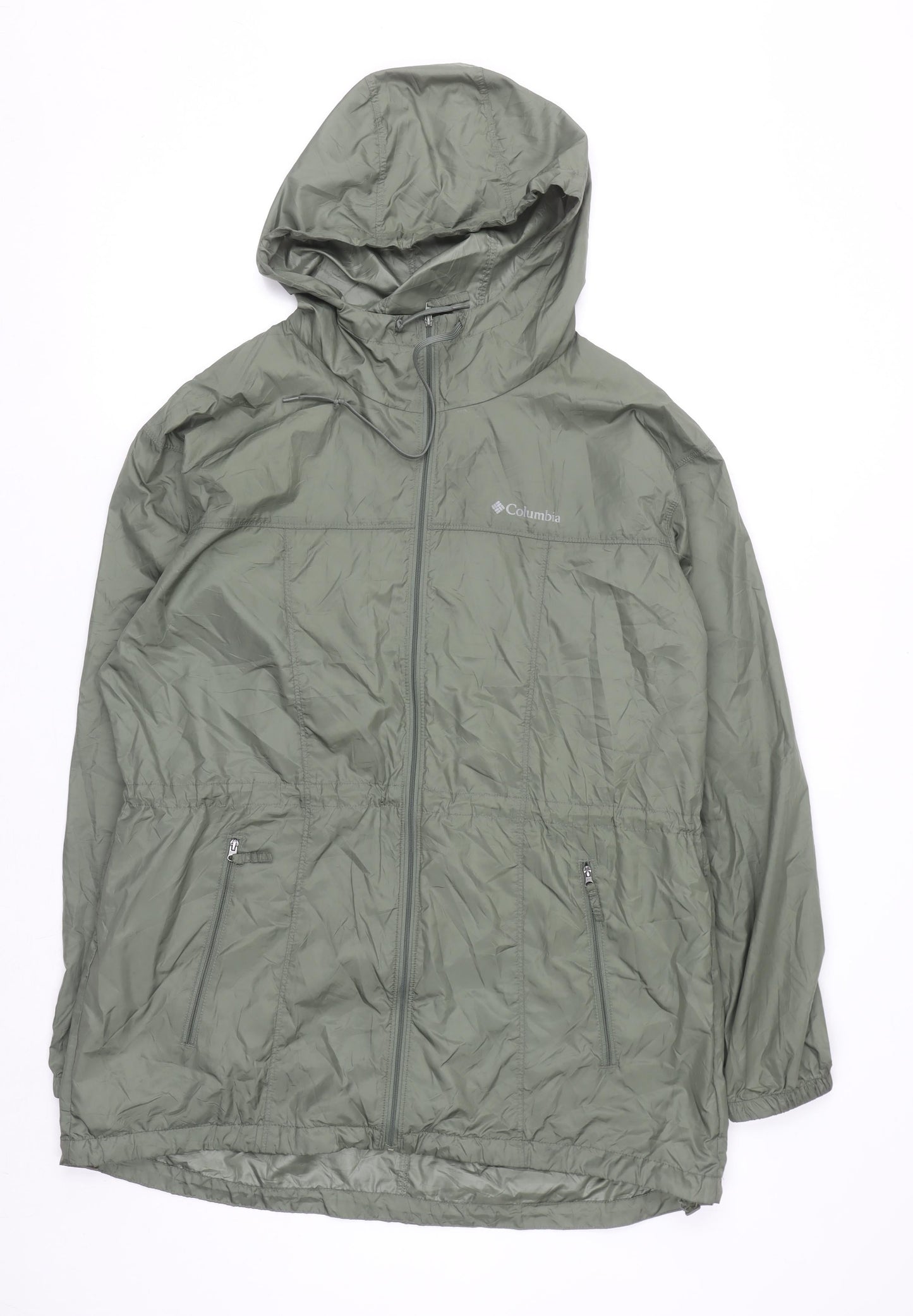 Columbia Women’s Green Lightweight Hooded Windbreaker Jacket Size L